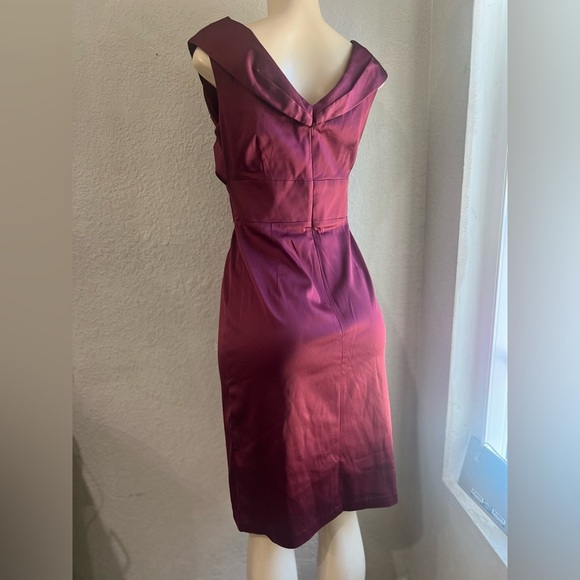 Donna Ricco women’s dress size 4 in a burgundy  color good condition - Picture 4 of 7